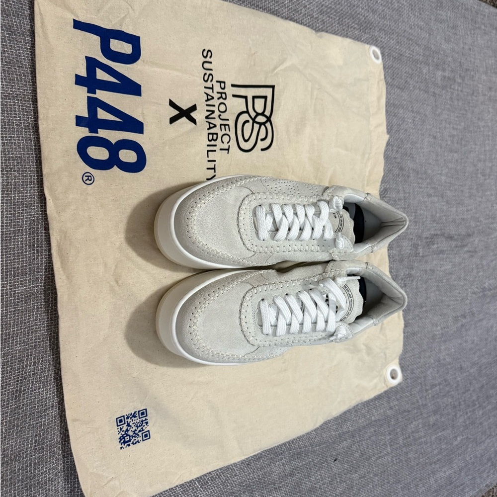 P448 White Platform Sneakers